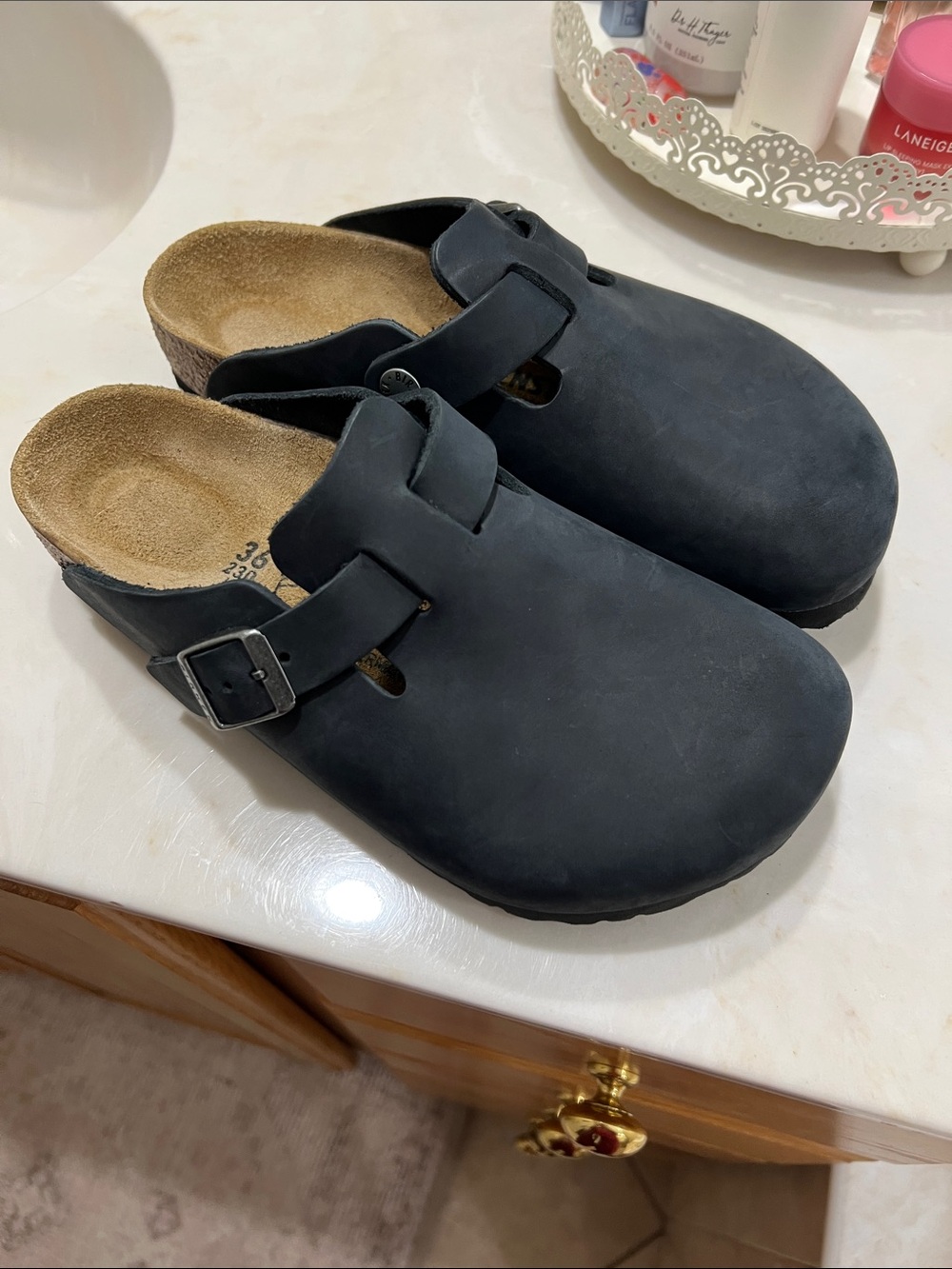 Birkenstock Navy Blue Slip-On Clog with Buckle